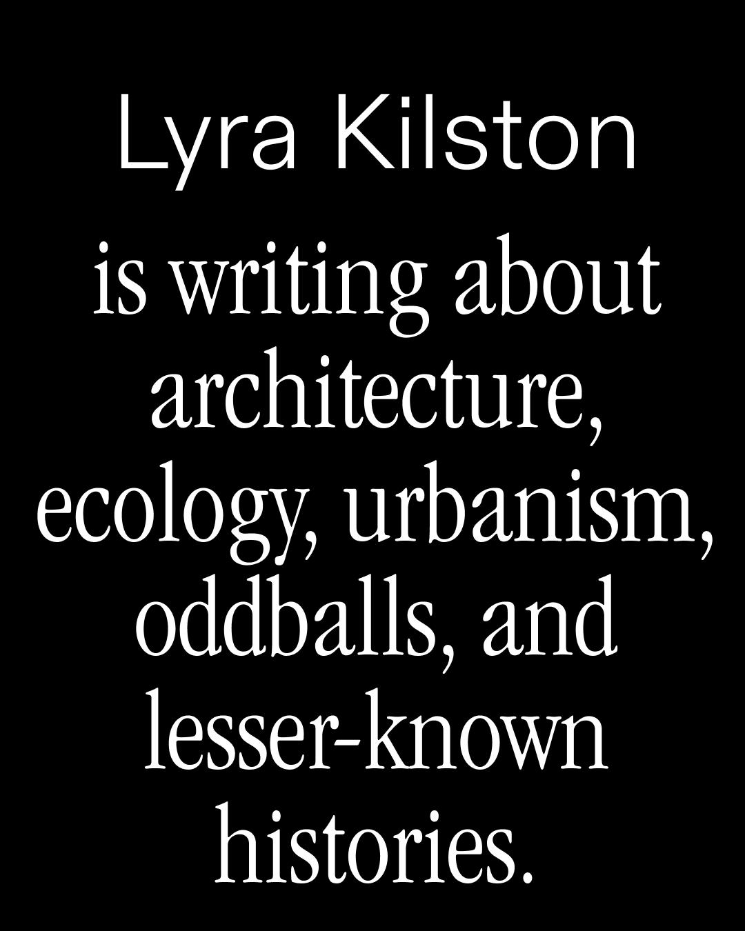 Taking the Cure: A Talk with Lyra Kilston